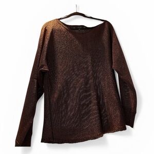 GUESS Metallic Lurex Knit Sweater XL Burgundy Shimmer Dolman Sleeve Top